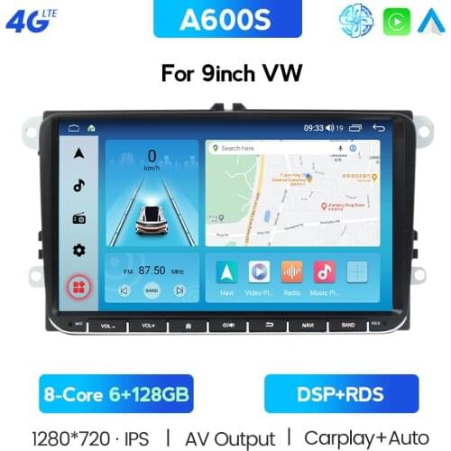 DSP IPS 9" Android 10 Car Radio GPS Navigation For VW Skoda Octavia Golf 5 6 Touran Passat B6 Jetta Polo Tiguan RDS Multimedia