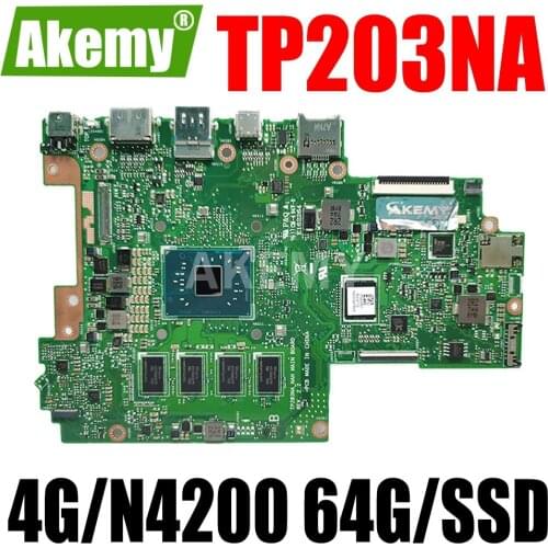 JIANSU 90NB0EQ0-R00050 Mainboard For ASUS TP203NA TP203NAH TP203NAS Laotop Motherboard W/ 4G/N4200 64G/SSD