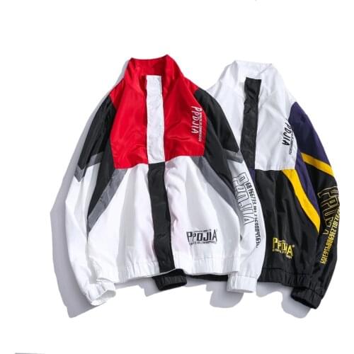 Large size mens 2018 autumn Japanese loose male student colorant match jacket fashion mans long sleeve zipper cardigan coat