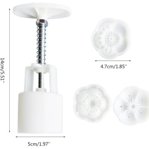 R2JC Cookie Stamp Moon Cake Mold Set with 3 Pcs Mode Pattern Bath Bombs DIY Festival Decoration Hand Cutter Cake Mold Kitchen