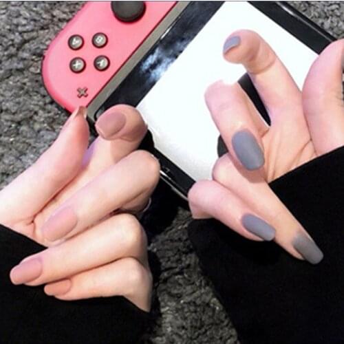 Matte Fake Nails Matt Solid Color Nail Tips Square Acrylic Fignernails Nails Tips Overhead With Glue Press On Nail False Nails