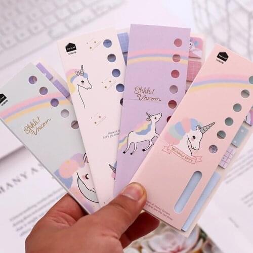 Cute Stationery Unicorn Horse Platoon Sitting Animal Bookmark Sticky Note N Times Sticky Note Message Sticker kawaii