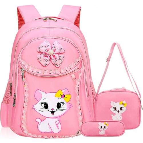 Fashion Sweet Cat Girls School Bags Cartoon Pattern Kid Backpack Children School Backpack Girl Satchel Bag pencil bags Mochila