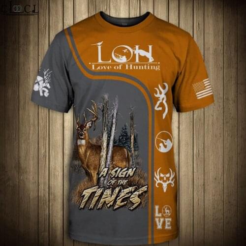 HX Men for Women 3D Tshirts Love of Hunting Print Tees Harajuku Deer Hunter T Shirt Casual Viking Short Sleeve Tops DropShipping