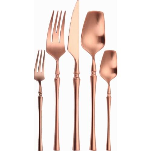 Rosegold Flatware Set 304 Stainless Steel Tableware Set Knife Fork Spoon Dinnerware Luxury Kitchen Cutlery Set Drop Shipping