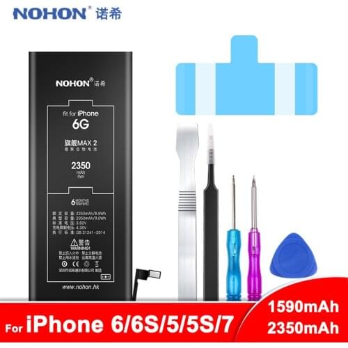 NOHON Battery For iPhone 6 6S 5 5S 5C 7 6G 7G Bateria Lithium Polymer Mobile Phone Replacement Batteries High Capacity Free Tool