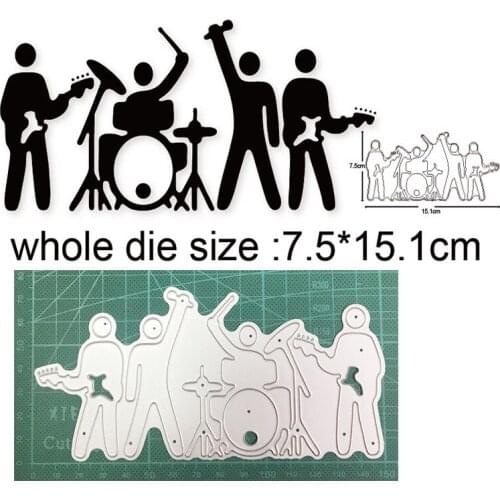 2020 new metal dies Orchestra Band Guitar Cutting Dies Stencils dies for Scrapbooking DIY Album Paper Card Making Embossing Dies