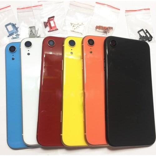 OEM For iPhone XR Back Housing Door Rear Frame Replacement with Waterproof Seal,Battery Sticker+ Buttons +Tools