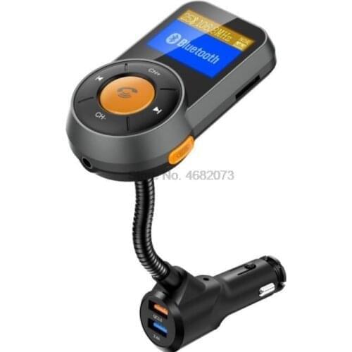 By DHL or Fedex 50pcs BT76 QC3.0 car charger Bluetooth handsfree kit wireless FM transmitter TF card MP3 player with dual USB