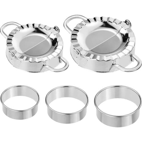 Stainless Steel Dumplings Maker, 2 Dumpling Molds 3 Dumpling Skin Maker,Chinese Dumpling Cutter Pie Ravioli Empanadas Press Mold