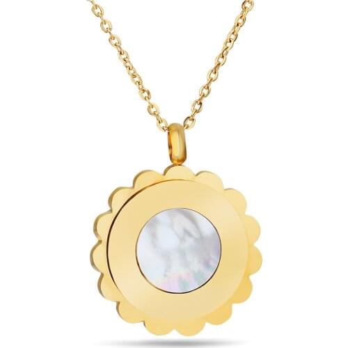 Sun Flower Pendant Necklace Gold-Color Stainless Steel Necklaces For Fashion Women Like Jewelry