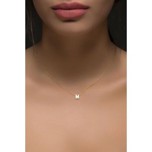 Letter Pendant Three-Dimensional Letter M Rose Gold Plated 925 Sterling Silver Simple Design Good Quality Product Wink Attractive Useful 2021 trend New