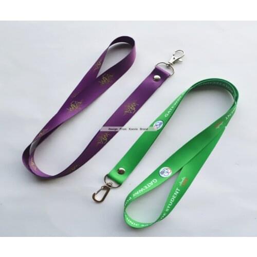 Promotion Customize LOGO Badge Holder High Gloss Business ID Card Holder with 1.5cm Neck Strap,Metal key Card with Lanyard