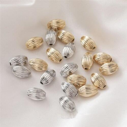Retro style 50pcs/lot Fold effect geometry rounds Straight hole copper beads diy jewelry earring/bracelet accessory