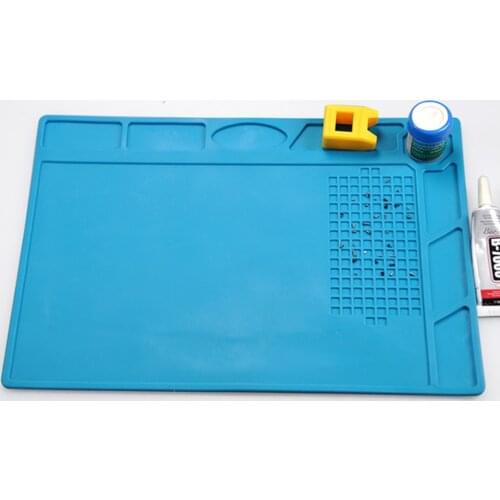 Blue Gel Heat Insulation Working Mat Heat-Resistant Soldering Station Repair Insulation Pad Insulator Pad Maintenance Platform