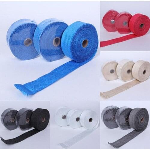 5mx50mm Exhaust Heat Wrap Roll for Motorcycle Fiberglass Heat Shield Tape Exhaust Manifold Heat Wrap 6 Optional Color