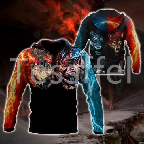 Tessffel Animal Tiger Hunting Tattoo Art Wild Beast NewFashion Tracksuit 3DPrint Men/Women Streetwear Casual Pullover Hoodies 15