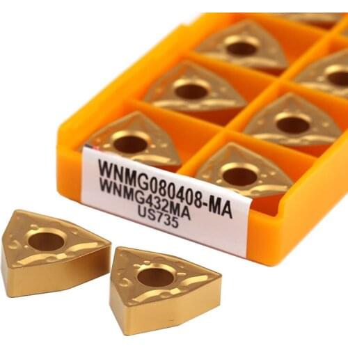 10Pcs WNMG080404 WNMG080408 MA US735 UE6020 VP15TF Machine Carbide Inserts CNC Lathe External Turning Tools High Quality Durable