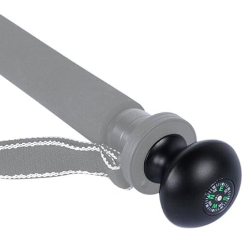 Aluminum alloy Tripod Trekking Pole Crutches Head Round Handle with Compass 1/4 to 3/8 Screw Adapter for Manbily Benro Tripod