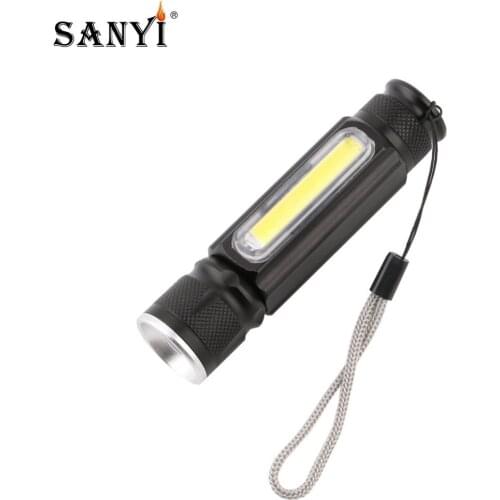 USB Handy Powerful COB LED Zoomable Flashlight Rechargeable Torch USB Magnet Flash Light Pocket Camping Lamp Built-in 18650