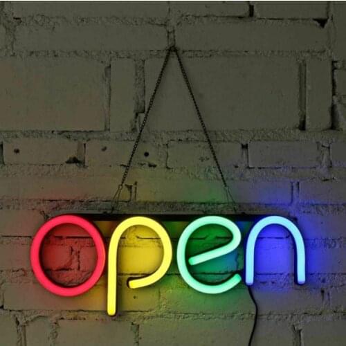 Indoor close open sign glass window neon sign open advertising sign custom