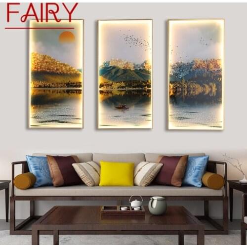 FAIRY Wall Sconces Lights Contemporary Three Pieces Suit Lamps Landscape Painting LED Creative For Home