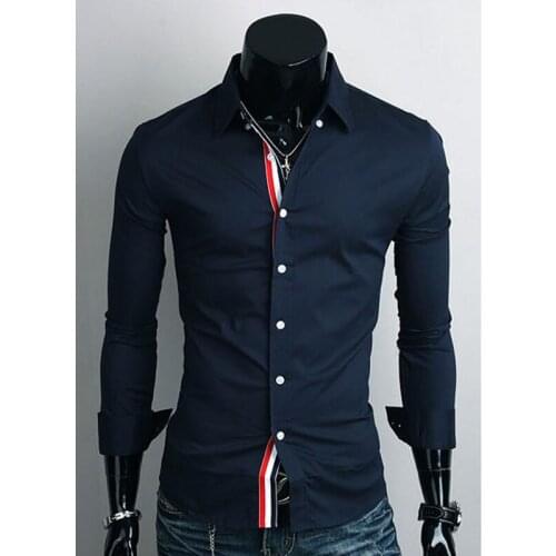 High quality 2020 Fashion Summer short-sleeve wear mens casual shirts Ribbon decoration Solid dress white Slim Fit shirt hombre