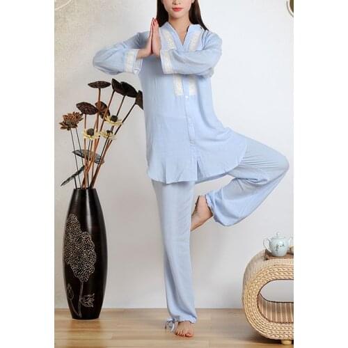 Women high quality cotton&linen Yoga suit lay meditation clothing gym uniforms sport fitness clothes