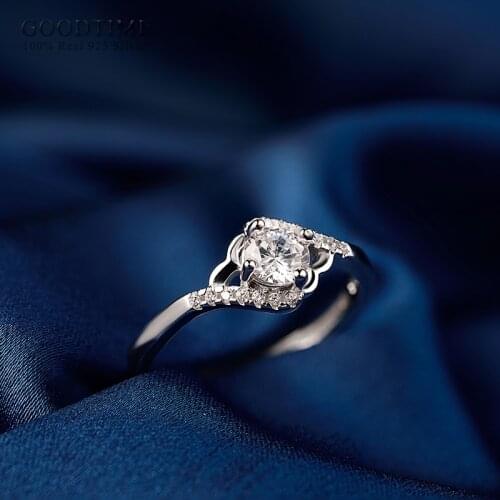 High-end Elegant Women Rings Pure 925 Sterling Silver Ring Jewelry Anniversary Flower Zircon Ring Fashion Wedding Ring For Girl