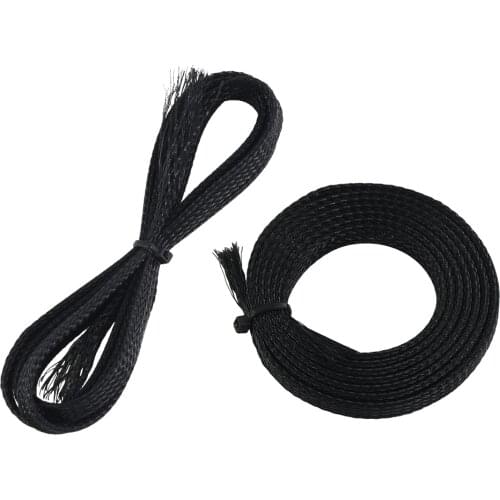 1M Braided mesh tube Insulated Braid Sleeving 8mm Tight PET Wire Cable Gland Protection Cable Sleeve Black for 3D Printer Parts