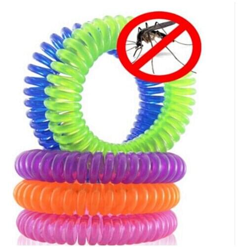 1pcs Stretchable Elastic Coil Spiral Hand Wrist Band Telephone Ring Chain Anti-mosquito Bracelet Spring Repellent Sport Travel