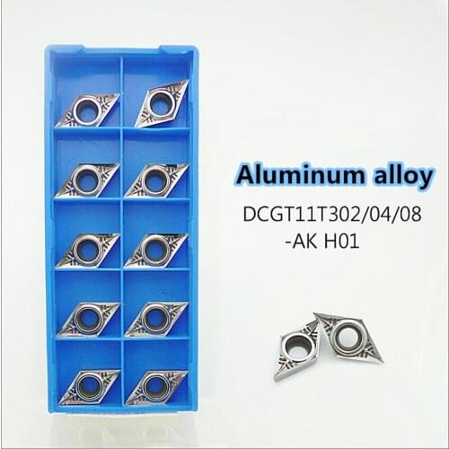 10PCS DCGT11T304 AK H01 Aluminum cutter blade Insert Cutting Tool turning tool CNC Tools AL +TIN Alloy wood DCGT 11T304