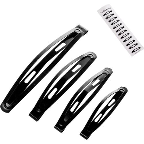 12pcs/lot Black Tone Snap Hair Clips 45/61/78mm Craft Bow Handmade DIY Hair Accessories for Girl Hairgrip Hair Clip Hair Styling