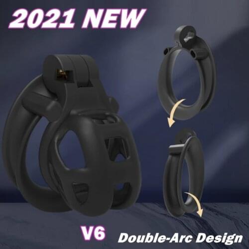 3D Mamba V6 Resin Male chastity Cage 5 Size Cock Cage With Double-Arc Cuff Penis Ring BDSM Adult Sex Toys For Men Chastity Belt