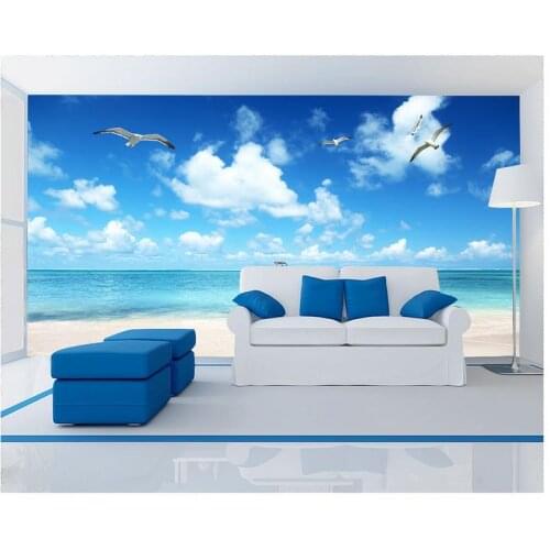 3D wall murals wallpaper custom picture mural Landscape wallpaper Sea scenery seaside landscape TV wall background murals decor