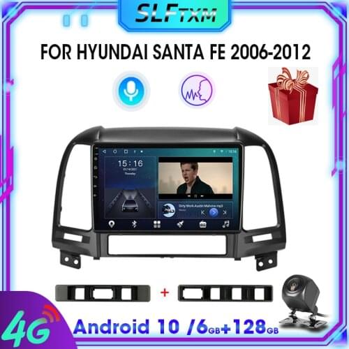 2 Din Android 10 Car Radio For Hyundai Santa Fe 2006-2012 Multimedia Video Player Navigation GPS Stereo receiver RDS Screen DSP