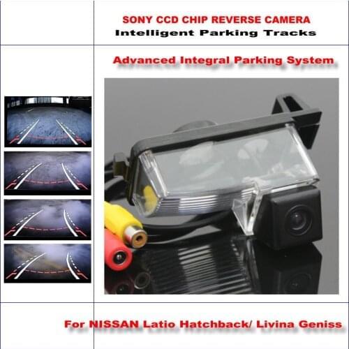 Car Back Rear Reverse Camera For Nissan Latio Hatchback/Livina Geniss Intelligent Parking Tracks CAM