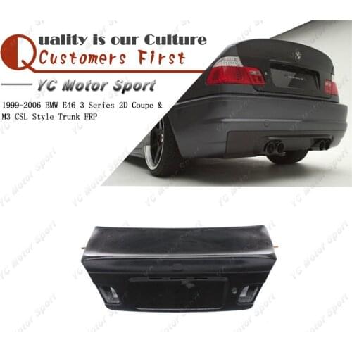 Car Accessories FRP Fiber Glass CSL Style Trunk Fit For 1999-2006 E46 3 Series 2D Coupe & M3 Rear Boot Lid Tailgate Car-styling