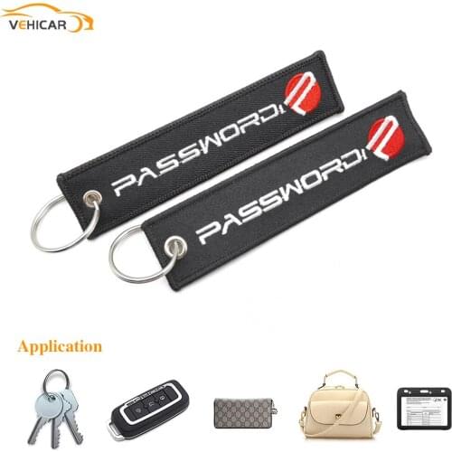 VEHICAR Auto Keychain Keyring Carabiner buckle LOGO Embroidered Cloth Buckle Universal For Password Car Motorcycle Styling