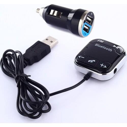 Universal FM Transmitter Bluetooth MP3 Player A2DP Car Kit Hands-free Calling With Dual USB Port Car Charger And 3.5mm Audio AUX
