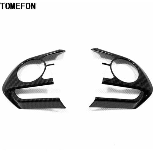 TOMEFON For Toyota Camry XV70 2017 2018 2019 Steering Wheel Decoration Cover Trim Moulding Interior Accessories ABS Carbon Fiber