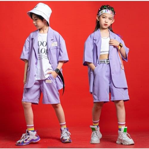 ChildrenS Hip-Hop Fashion Clothes Boys Hiphop Casual Suits Girls Jazz Dance Catwalk Costumes Performance Rave Clothes DQS7520