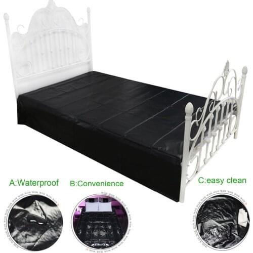 Fetish Bed Sheet Sex Black Waterproof and easy clean Bedding Sheet BDSM Toys for Couple Sex Flirt Bed Passion Supplies Tool