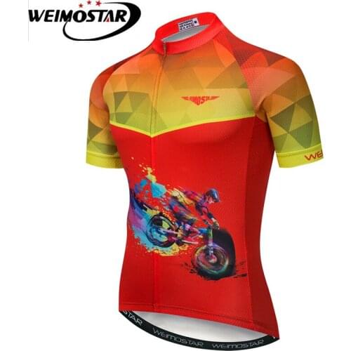 Weimostar Men Cycling Jersey Tops Red Summer Racing Ropa Ciclismo Maillot Cycling Clothing Short Sleeve MTB Bike Jersey Shirt