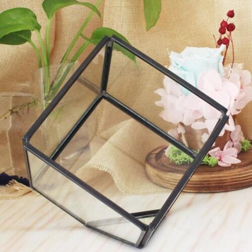 Geometric Cubes Glass Terrarium Home Decor Plant Fleshy Flower Holder Vase Pot Planter Box for Succulents Garden Home Decor