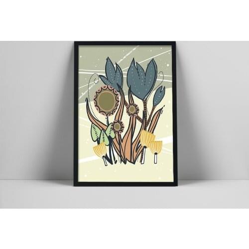 Mid Century Art, Botanical Print, Scandinavian Print, Botanical Art, Flower Painting, Modern Art Print, Modern Nature, Bohemian