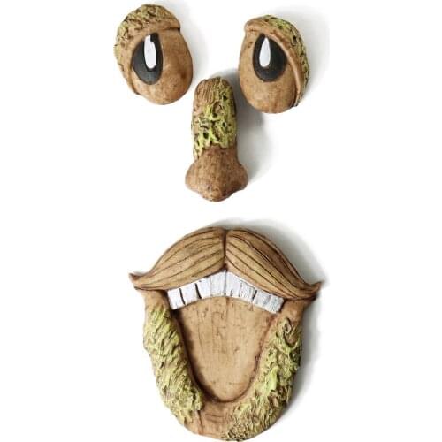 Bark Ghost Face Facial Features Decoration Halloween Diy Home Easter Outdoor Garden Creative Props Tree Monster Facial