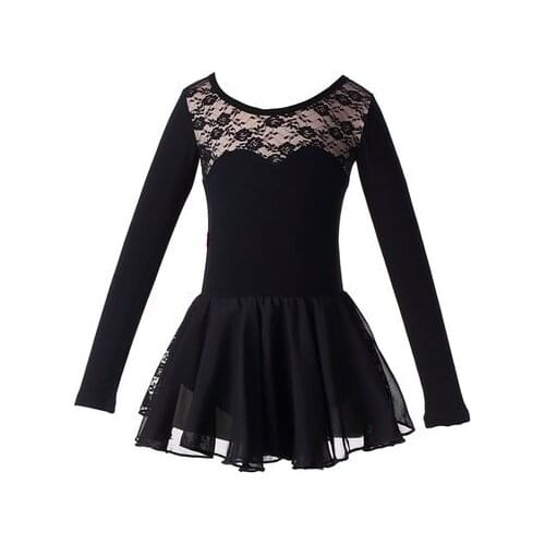Long Sleeve Lace Ballet Dress Professional Leotards For Girl Ballet Dance Wear Children Ballet Dance Costume Gymnastics Leotard