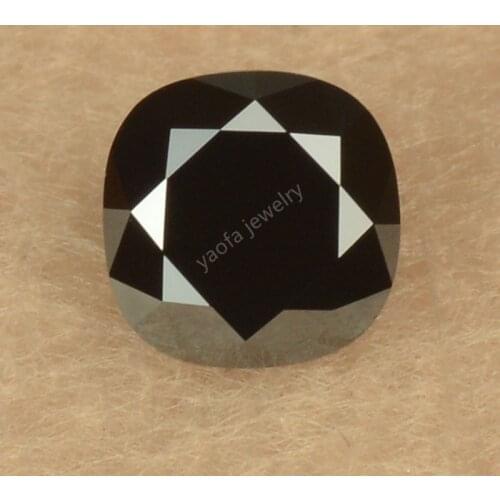 Hot Sale Black Color Cushion Shape Princess Cut Synthetic Moissanites Stone For Certificate GRA Test Positive Jewelry Making
