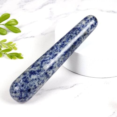 Massage Stick Natural Sodalite Face Body Eye Crystal Mineral Stone Yoni Wand Massager Health Skin Care Gua Sha Detox Lifting
